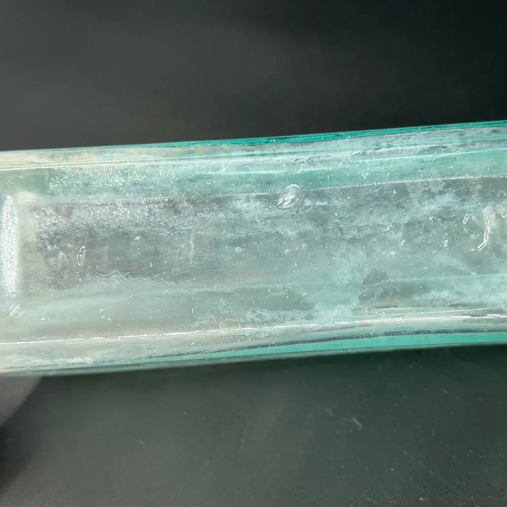 Antique Scott's Emulsion Cod Liver Oil LIme Soda Aqua Blue Glass Bottle Embossed